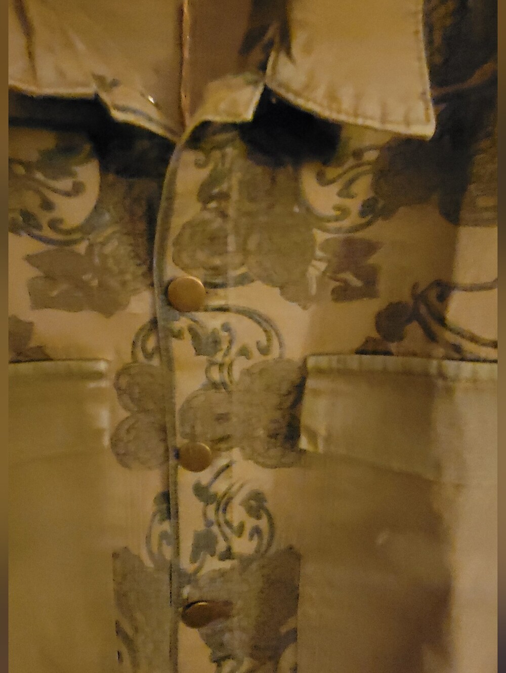 Easel Utility Drawstring Jacket in Tan with Subtle Print - Picture 3 of 11